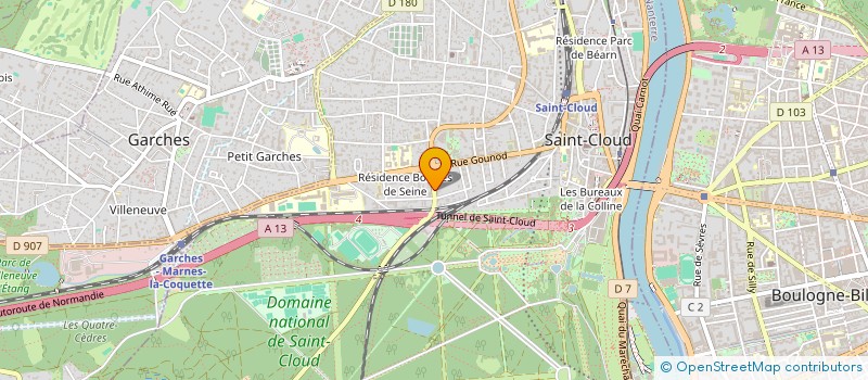 localisation de l'entreprise JARDINOT-RUCHER D ILE DE FRANCE COMITE 3099 à SAINT-CLOUD