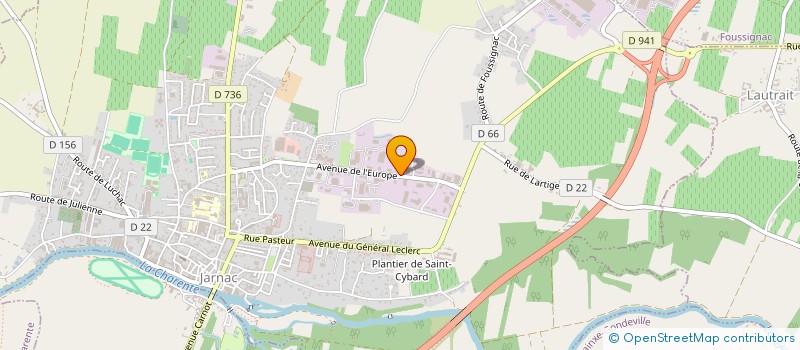localisation de l'entreprise JARNAC DISTRIBUTION AUTOMOBILE à JARNAC
