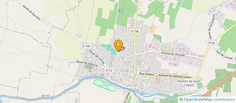 localisation de l'entreprise JARNAC SPORTS GYMNASTIQUE à JARNAC