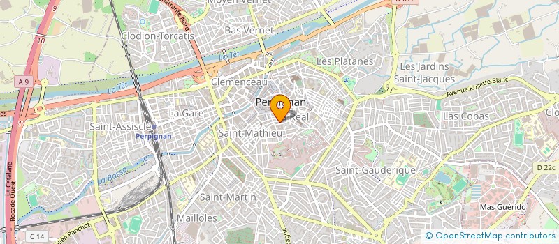 localisation de l'entreprise JAUNE-ROUGE-BLEU  PERPIGNAN