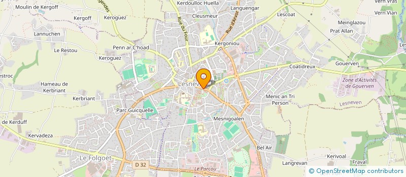 localisation de l'entreprise JB CHAUSSURES à LESNEVEN