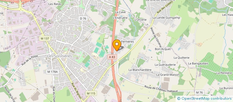 localisation de l'entreprise JB'ELECTRICTE à LES SORINIERES