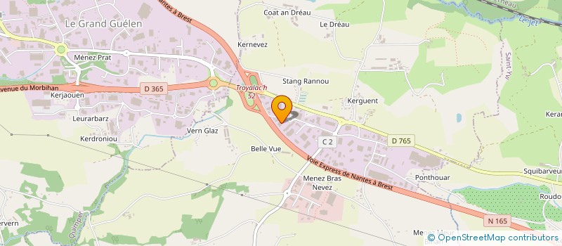 localisation de l'entreprise JB MENUISERIES à SAINT-EVARZEC