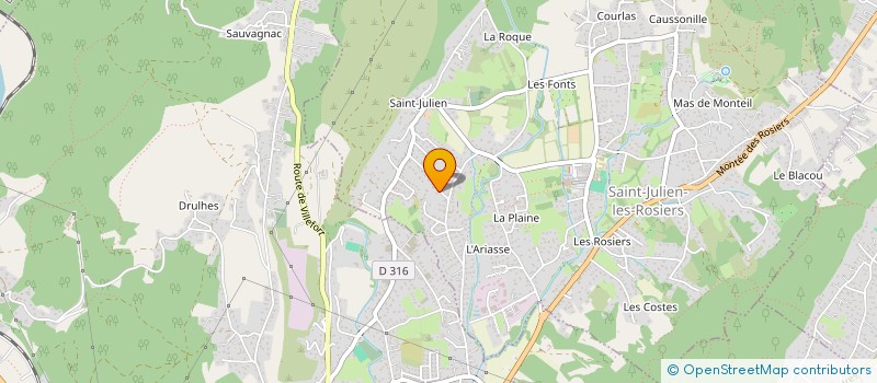 localisation de l'entreprise JB. PRODUCTION  SAINT-JULIEN-LES-ROSIERS