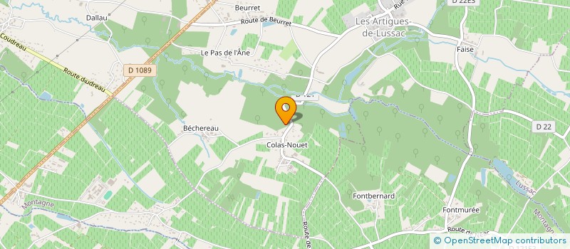 localisation de l'entreprise JB SPORT 33  LES ARTIGUES-DE-LUSSAC