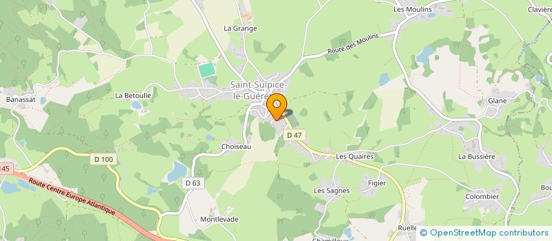 localisation de l'entreprise JBA CONSEIL à SAINT-SULPICE-LE-GUERETOIS