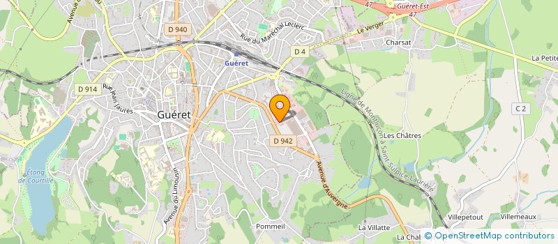 localisation de l'entreprise JBH à AUBUSSON