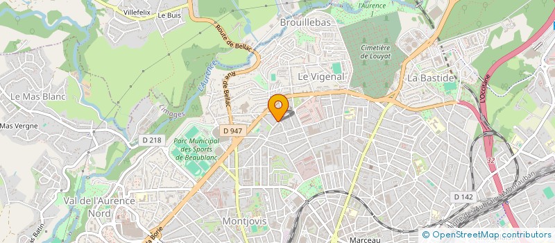 localisation de l'entreprise JBI à LIMOGES