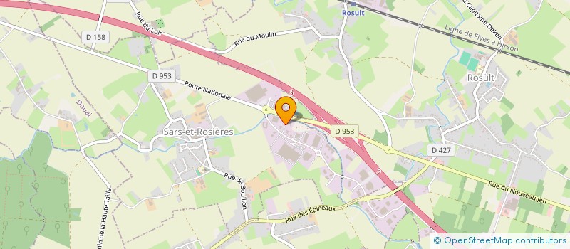 localisation de l'entreprise JBX à SARS-ET-ROSIERES