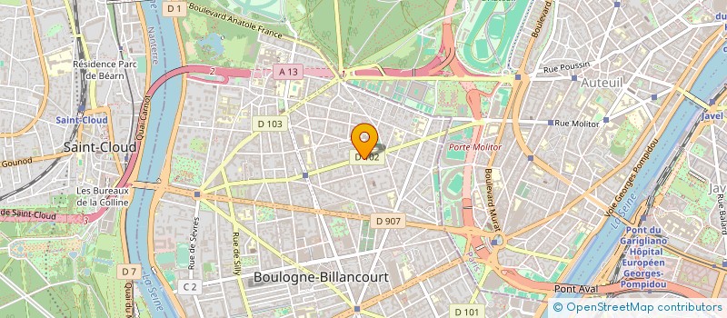 localisation de l'entreprise JCB DISTRIBUTION à BOULOGNE-BILLANCOURT