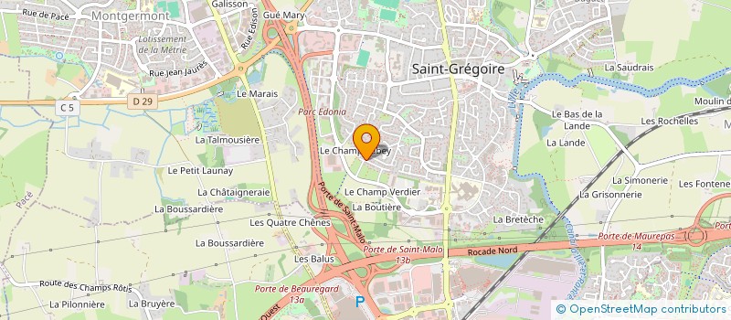 localisation de l'entreprise JCB SAS  SAINT-GREGOIRE