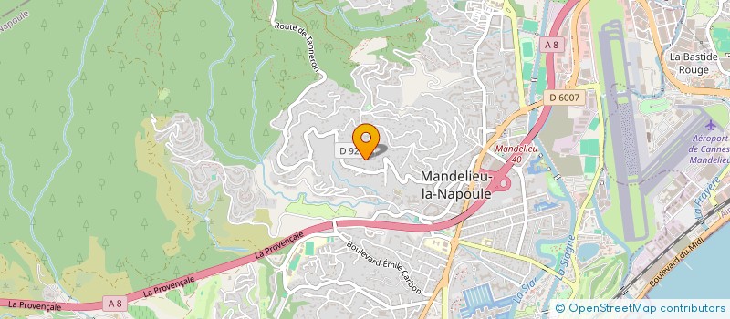 localisation de l'entreprise JCC à MANDELIEU-LA-NAPOULE