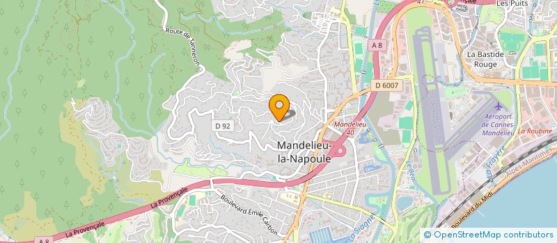 localisation de l'entreprise JCF à MANDELIEU-LA-NAPOULE