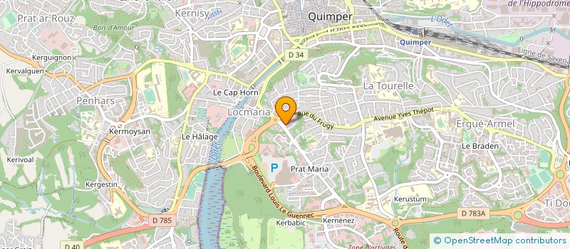 localisation de l'entreprise JCM à QUIMPER