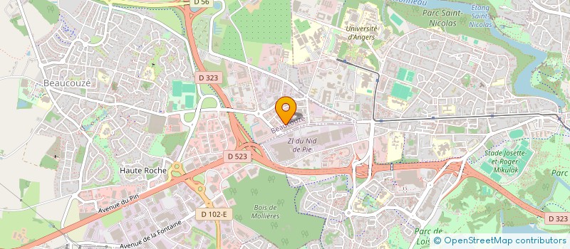 localisation de l'entreprise JCM CONFORT à BEAUCOUZE