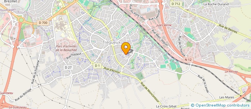 localisation de l'entreprise JEAN JAURES  TREGUEUX