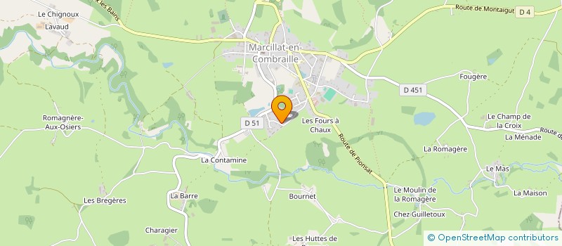 localisation de l'entreprise JEAN NOEL BOUGEROL à MARCILLAT-EN-COMBRAILLE