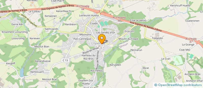 localisation de l'entreprise JEF  LOPERHET