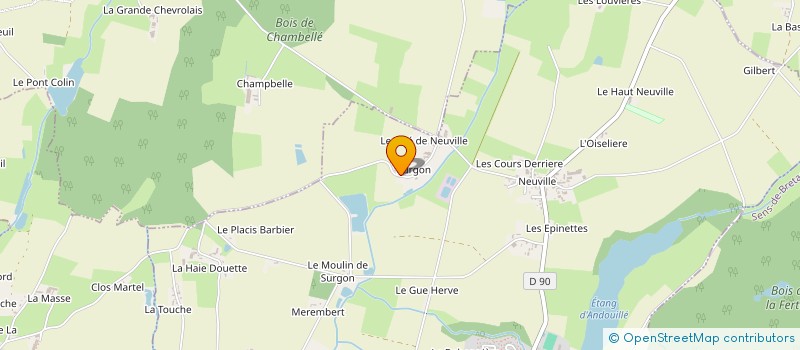 localisation de l'entreprise JET TP  ANDOUILLE-NEUVILLE