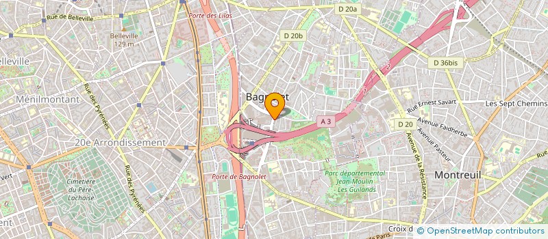 localisation de l'entreprise JET TRANSPORTS SERVICES à BAGNOLET