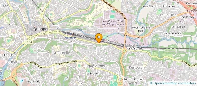 localisation de l'entreprise JET WEST à QUIMPER