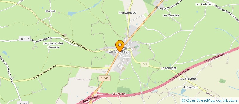 localisation de l'entreprise JEUDY TRANSPORTS SARL à LE MONTET
