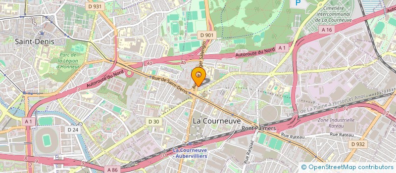 localisation de l'entreprise JEUN'ESPOIR 93 à LA COURNEUVE