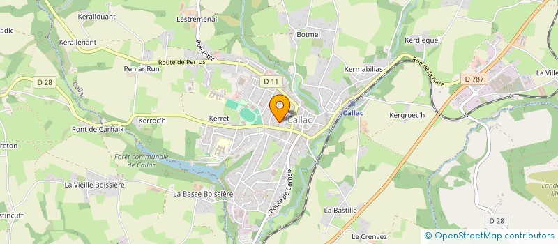 localisation de l'entreprise JEUNES AGRI CANTON CALLAC BOURBRIAC  CALLAC