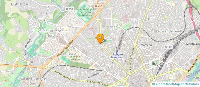 localisation de l'entreprise JEUNESSE ET VIE NOUVELLE AQUITAINE à LIMOGES