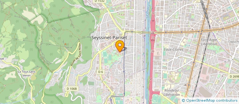 localisation de l'entreprise JEUNET OPTIQUE AUDITION  SEYSSINET-PARISET