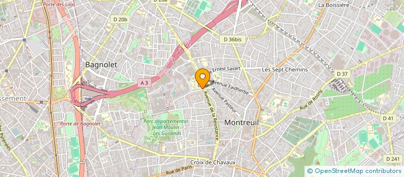 localisation de l'entreprise JF AUTOS à MONTREUIL