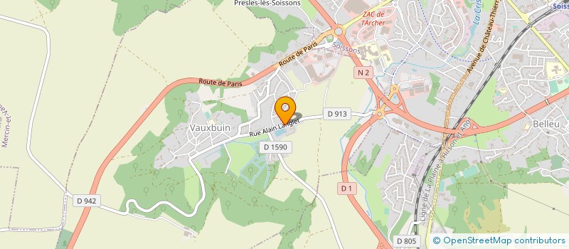 localisation de l'entreprise JF LANGLET à VAUXBUIN