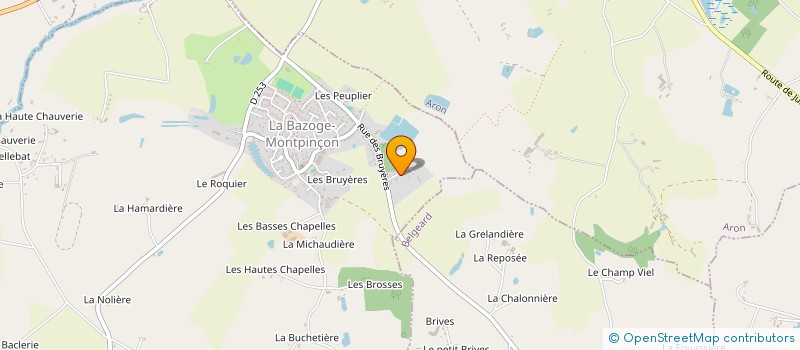 localisation de l'entreprise JFG DIFFUSION à LA BAZOGE-MONTPINCON