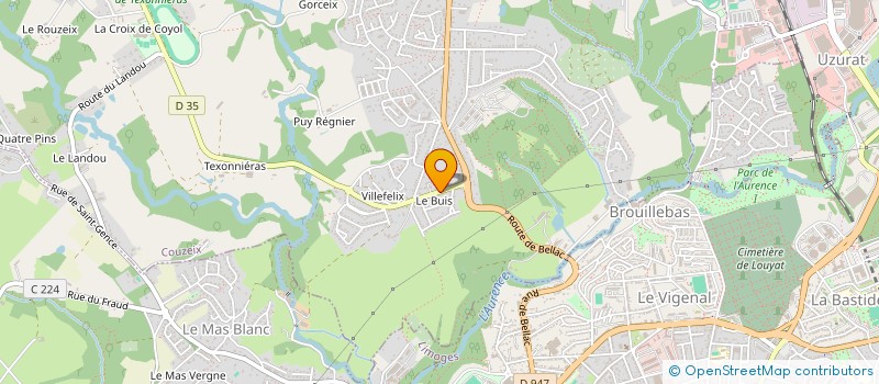 localisation de l'entreprise JG à COUZEIX
