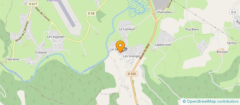 localisation de l'entreprise JHP à ARPAJON-SUR-CERE