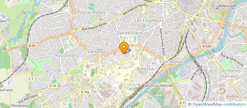 localisation de l'entreprise JJ ROUSSEAU à LIMOGES