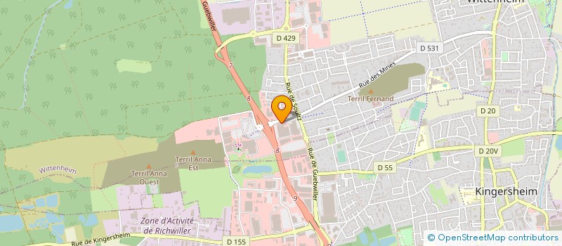 localisation de l'entreprise JL LITERIE à WITTENHEIM