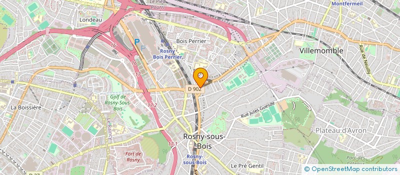 localisation de l'entreprise JLG PROD à ROSNY-SOUS-BOIS