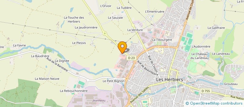localisation de l'entreprise JM OUVERTURES à LES HERBIERS