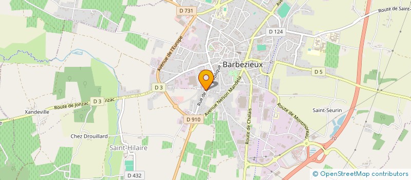 localisation de l'entreprise JM. ROBERT & G. VOISIN à BARBEZIEUX-SAINT-HILAIRE