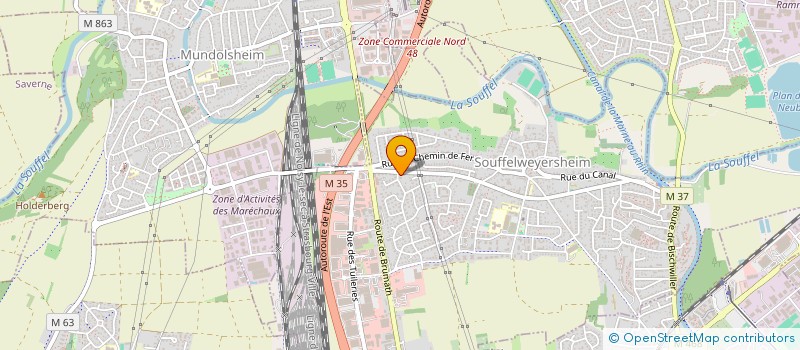 localisation de l'entreprise JMOG  SOUFFELWEYERSHEIM