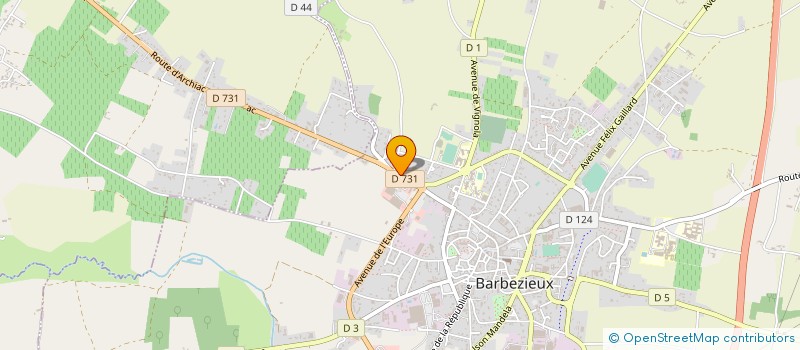 localisation de l'entreprise JO'PTIC à BARBEZIEUX-SAINT-HILAIRE