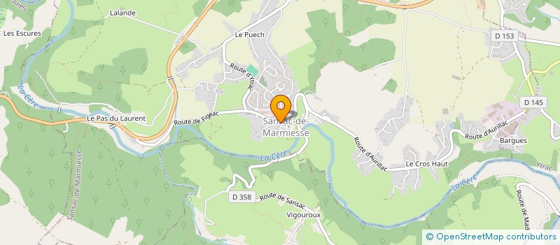 localisation de l'entreprise JOANNY à SANSAC-DE-MARMIESSE