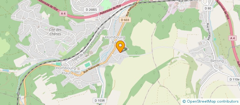 localisation de l'entreprise JOHANN M TOITURE à HOMBOURG-HAUT