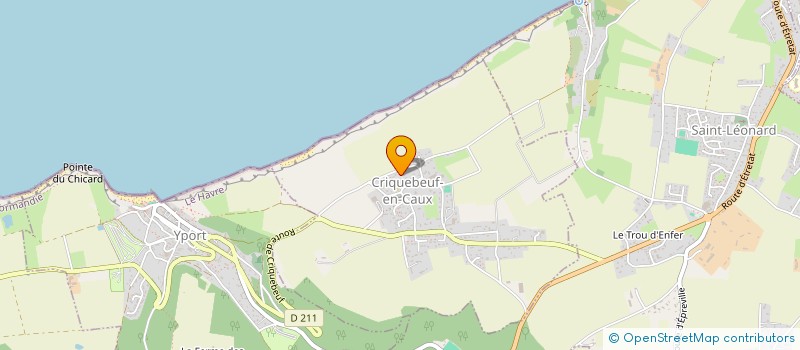 localisation de l'entreprise JOLI BOURDON - ASSOCIATION POUR LA PROMOTION DE LA MUSIQUE TRADITIONNELLE AMERICAINE, ORALE ET POPULAIRE  CRIQUEBEUF-EN-CAUX