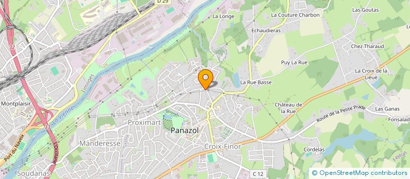 localisation de l'entreprise JOLY PEINTURES 87  PANAZOL