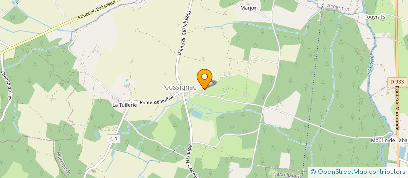localisation de l'entreprise JORET  POUSSIGNAC