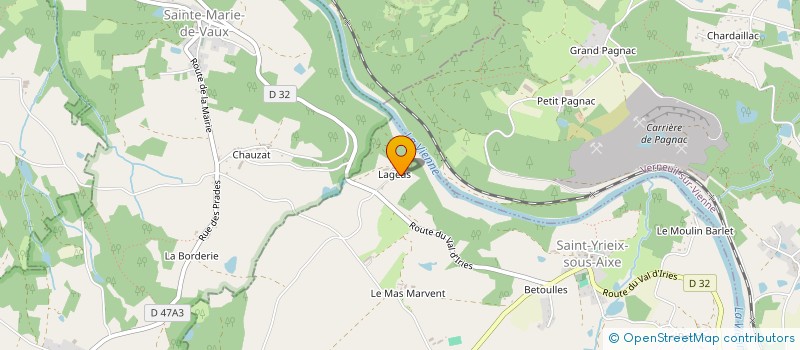 localisation de l'entreprise JOURDAN TP à SAINT-YRIEIX-SOUS-AIXE
