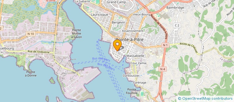 localisation de l'entreprise JOURNAL MATCH à POINTE A PITRE