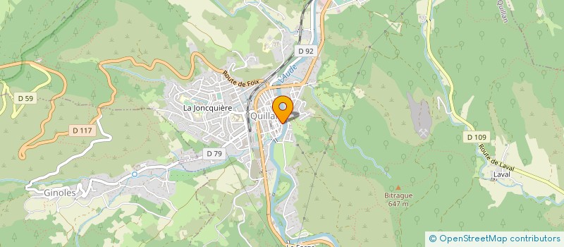 localisation de l'entreprise JOURNET LOISIRS à QUILLAN
